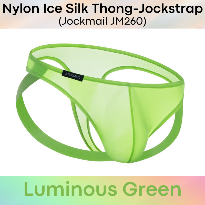 Men's Thong: Nylon Ice Silk Thong and Jockstrap Combination Underwear (JM260)