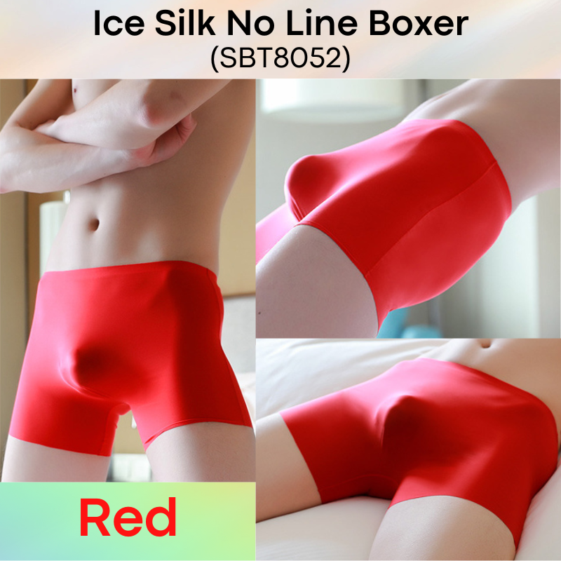 Men's Boxer: Nylon Ice Silk No Line Boxer Trunks Underwear (SBT8052)
