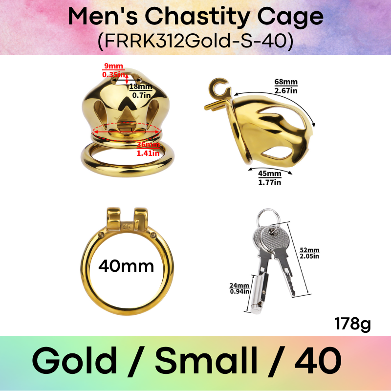 Adult Toy: Men's 304 Stainless Steel Cobra Head Chastity Cage (FRRK312)