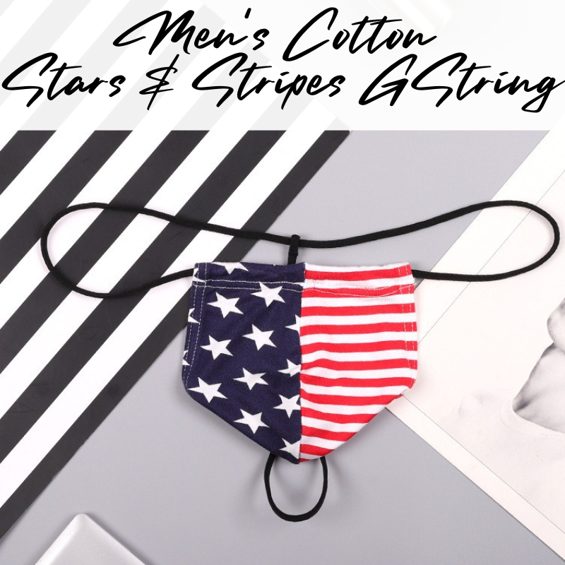 Men's GString : Stars & Stripes Cotton GString Underwear (Woxuan WX11DD)