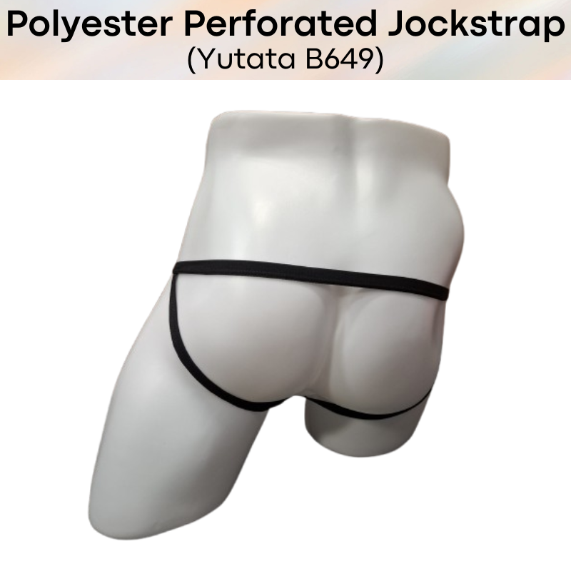 Men's Jockstrap: Polyester Perforated Pouch Slim Band Jockstrap (B649)