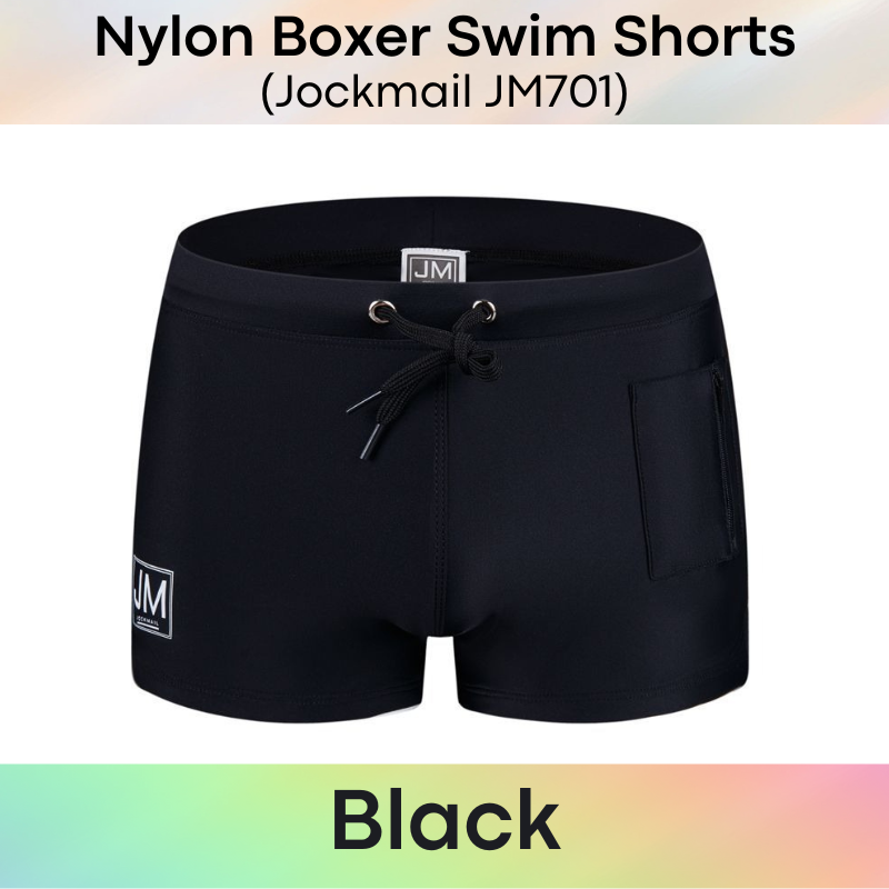 Men's Swimwear : Nylon Boxer Shorts Swim Trunks (Jockmail JM701)