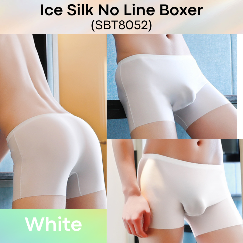 Men's Boxer: Nylon Ice Silk No Line Boxer Trunks Underwear (SBT8052)