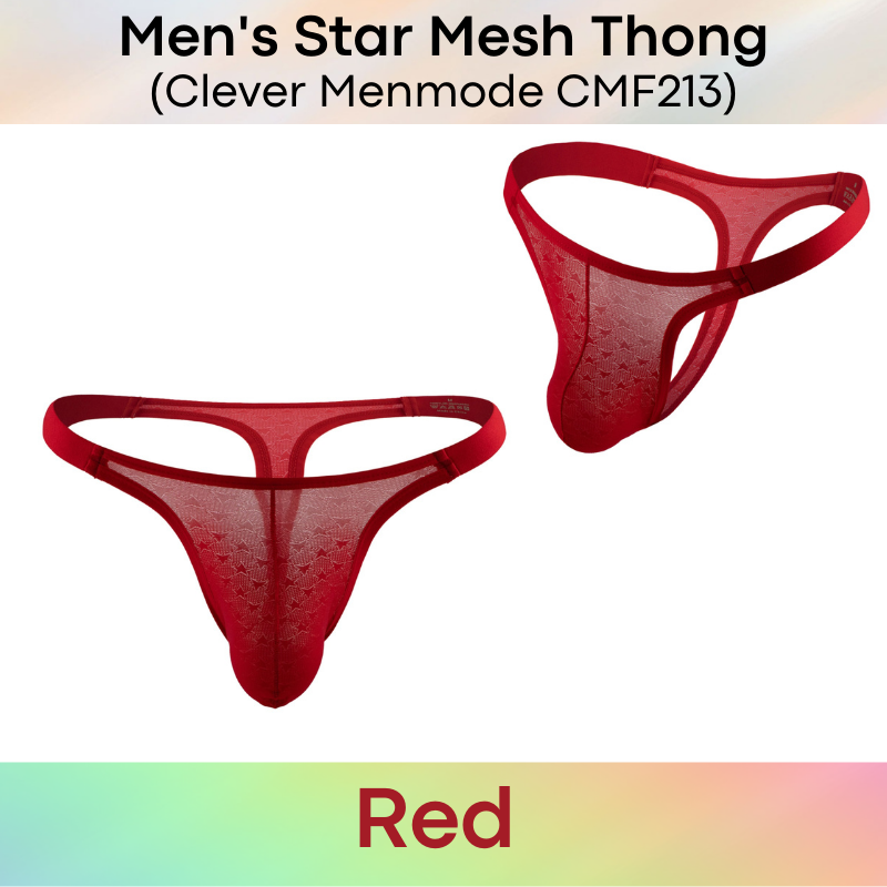 Men's Thong : Star Mesh Thong Underwear (Clever Menmode CMF213)