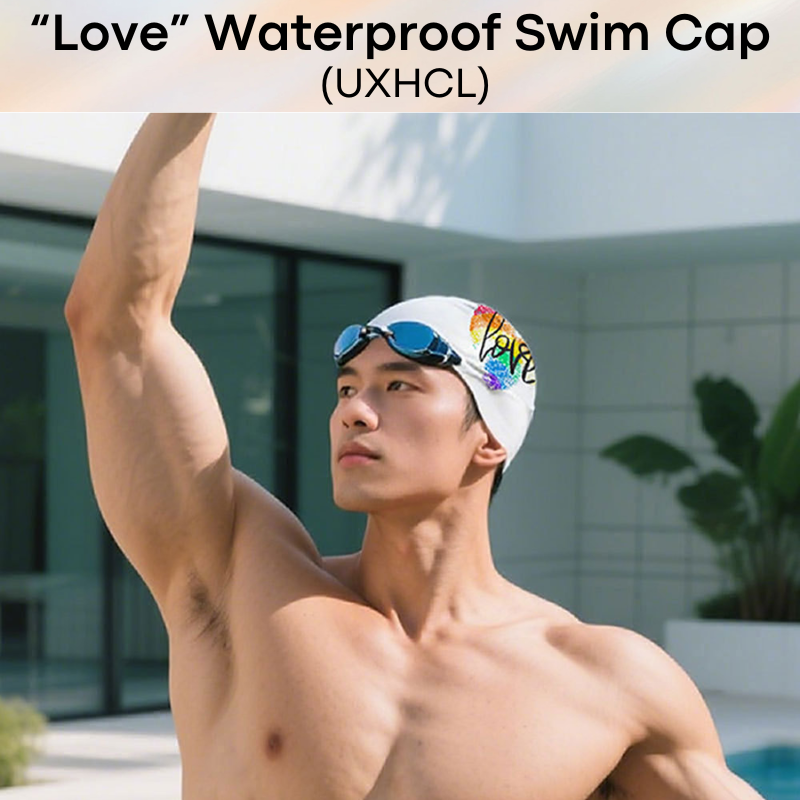 Lifestyle: Silicone Men's "Love Theme" Swimming Cap (UXHCL)