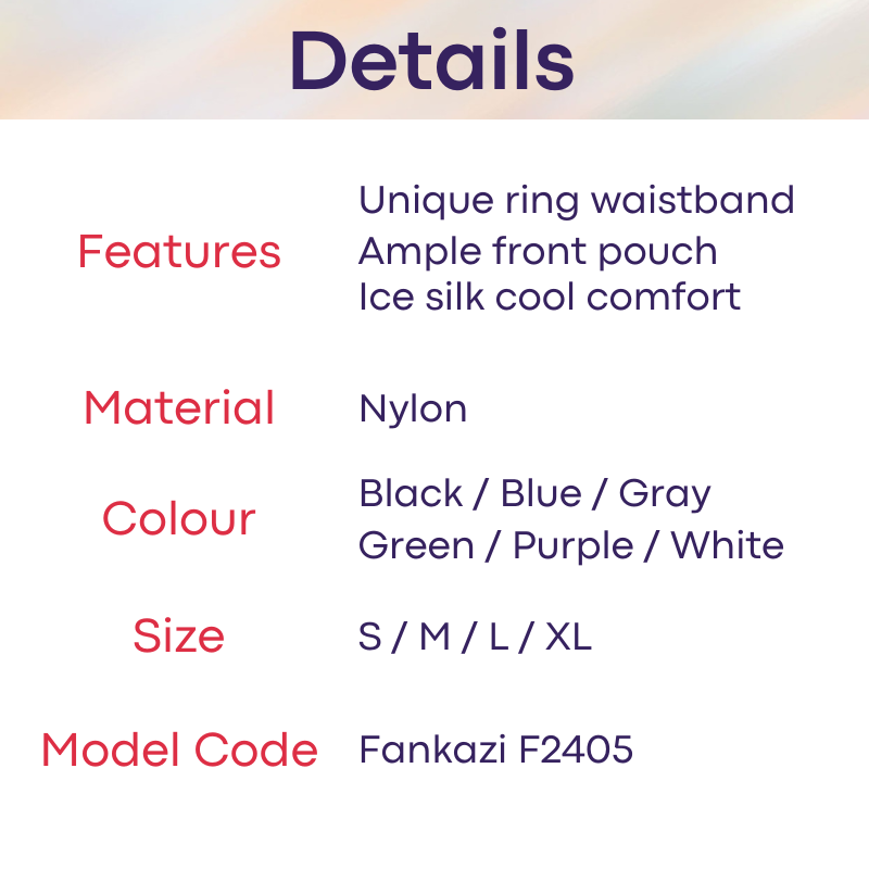 Men's Brief : 2 Ring Accessory Ice Silk Underwear (Fankazi F2405)