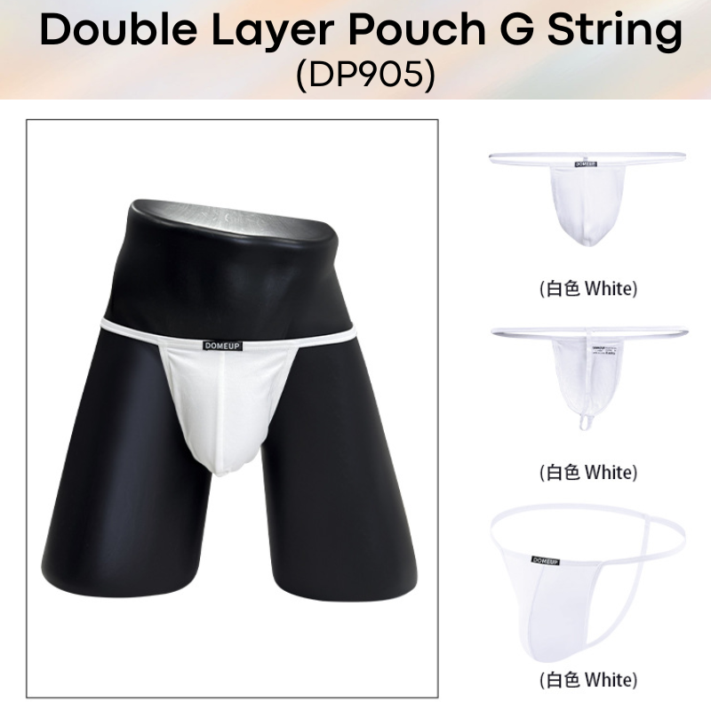 Mens GString: Polyester Double Layer Large Front Pouch GString Underwear (DP905)