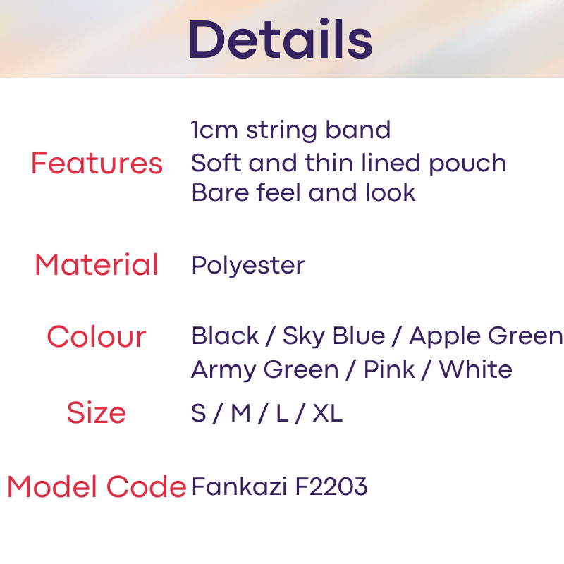 Men's Jockstrap: Polyester String Band Jockstrap with Lined Pouch Jockstrap Underwear (F2203)