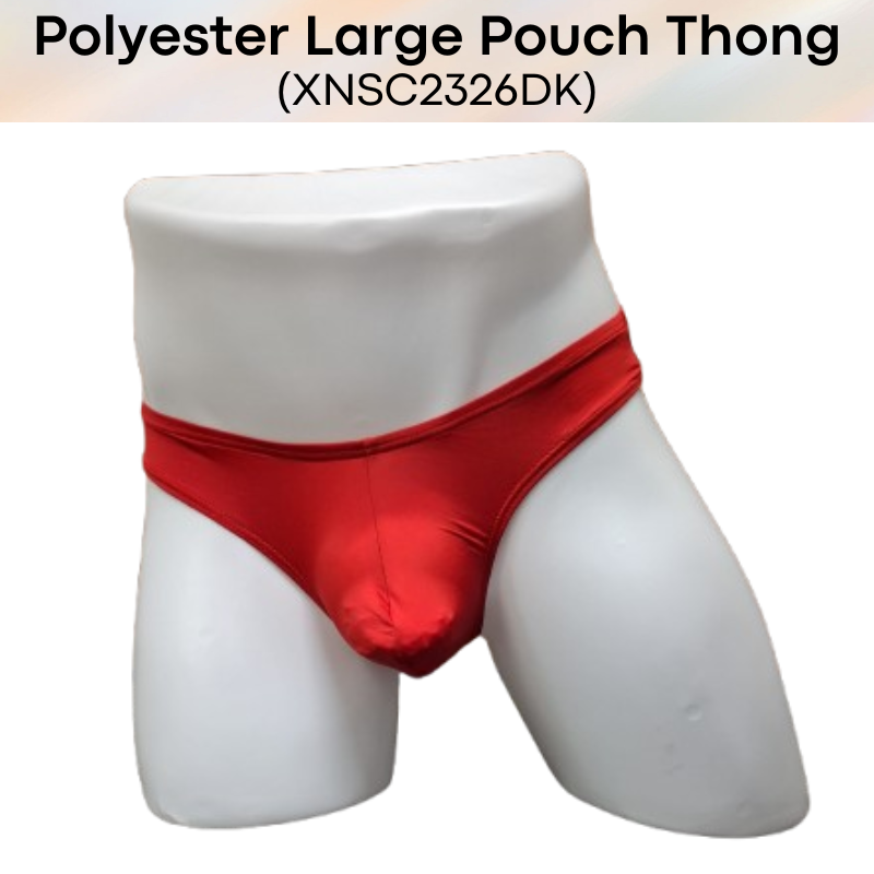 Men's Thong: Polyester Large 3D Pouch T Back Thong Underwear (XNSC2326DK)