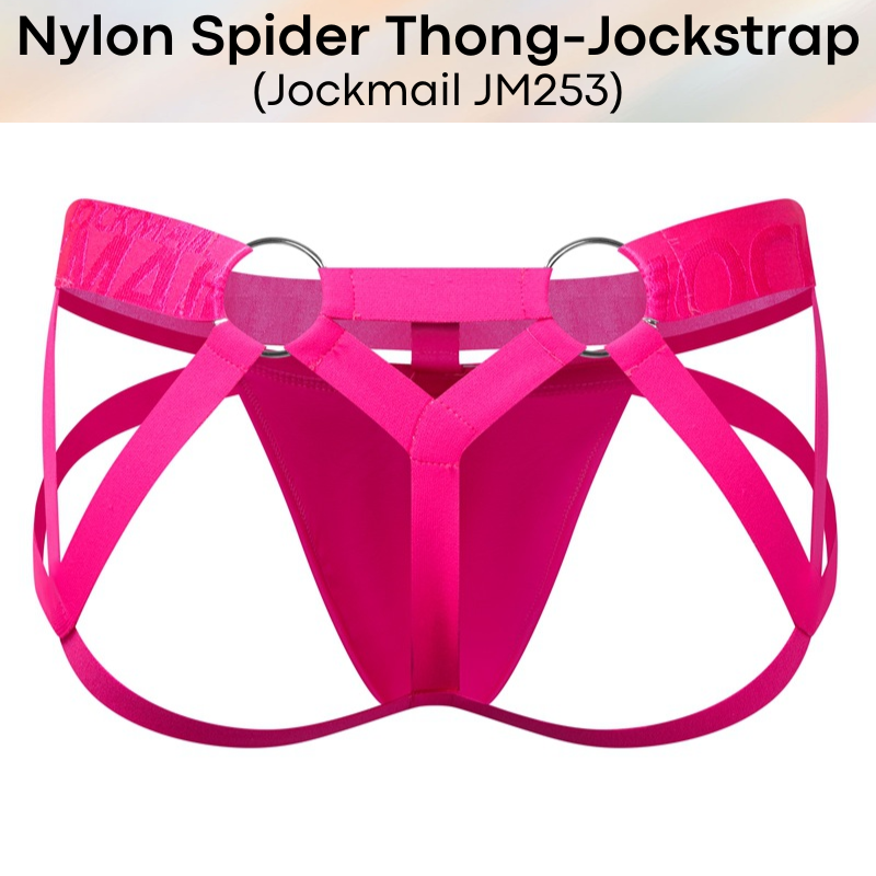 Men's Jockstrap: Nylon Ice Silk Spider Jockstrap-Thong Combi Underwear (JM253)