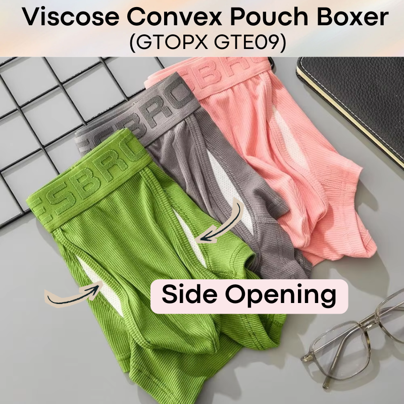 Men's Boxer:  Modal Fabric Thread Separation U Convex Pouch Boxer Brief Underwear (GTE09)