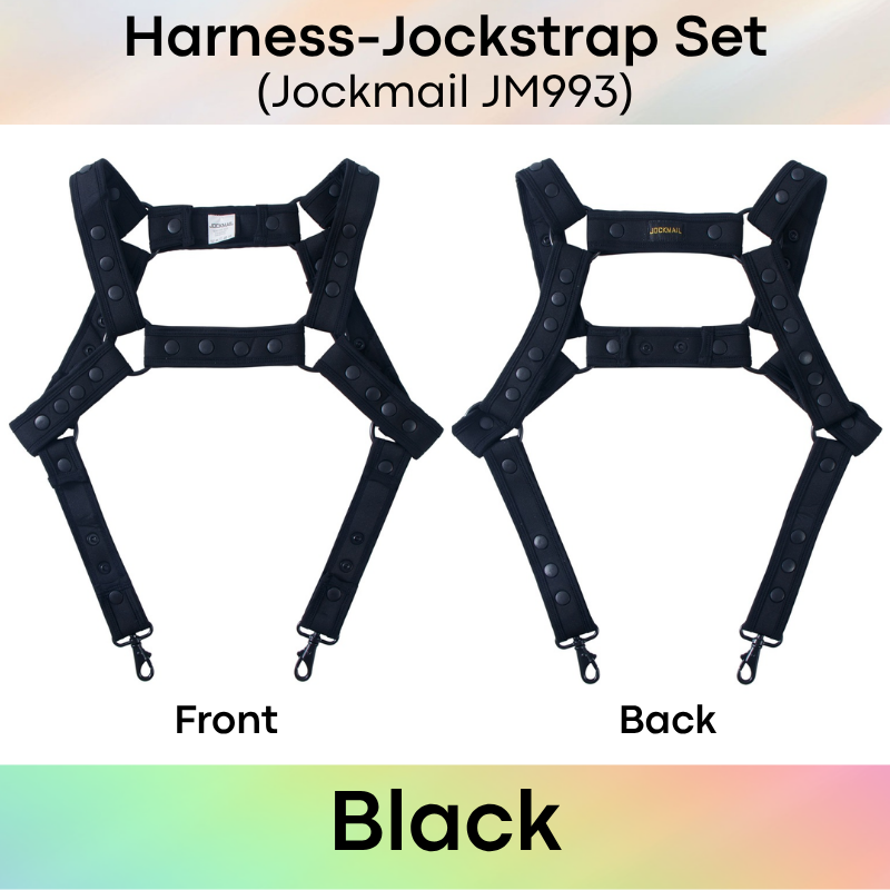 Men's Jockstrap: Neoprene Harness and PU Leather Jockstrap Set (JM993)