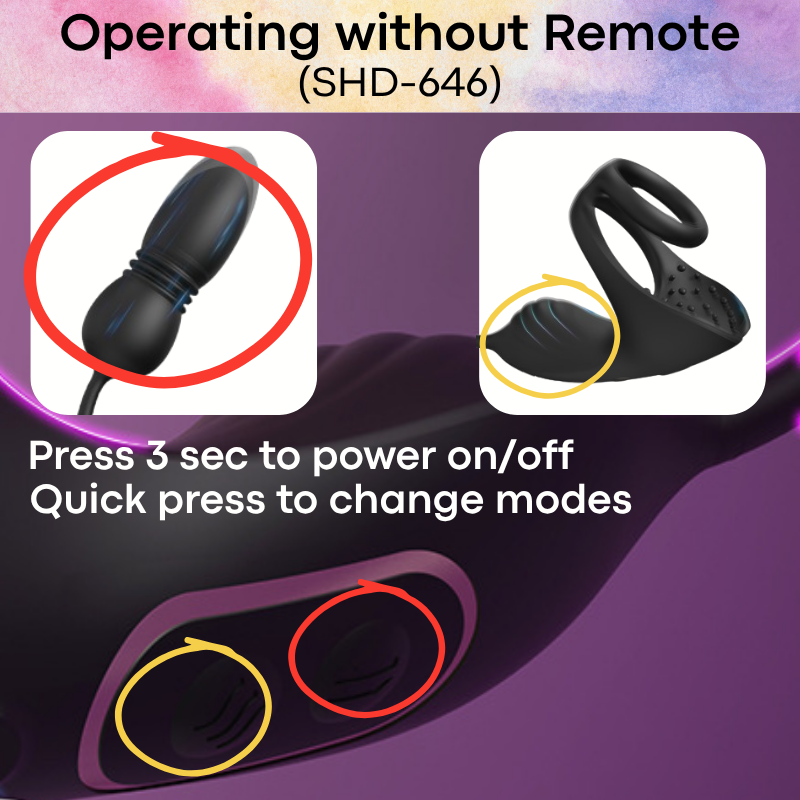 Adult Toy: Silicone Butt Plug Vibrator with Scrotum Vibrator (SHD-S646)
