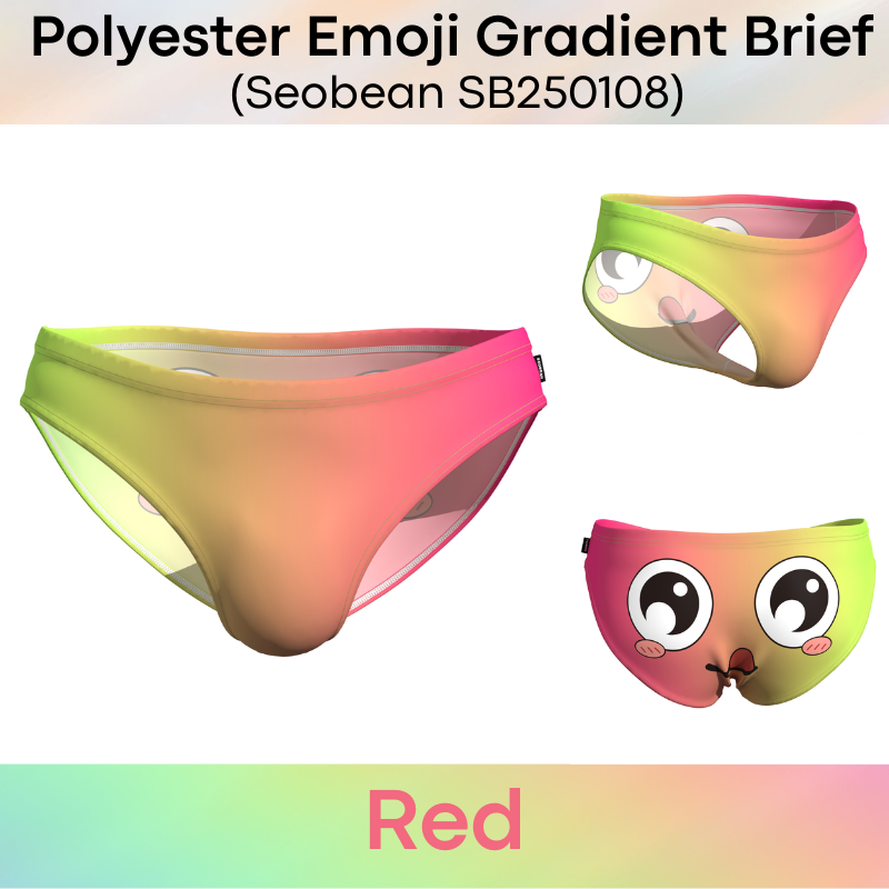 Men's Brief: Emoji Gradient Cartoon Brief Underwear (SB250108)