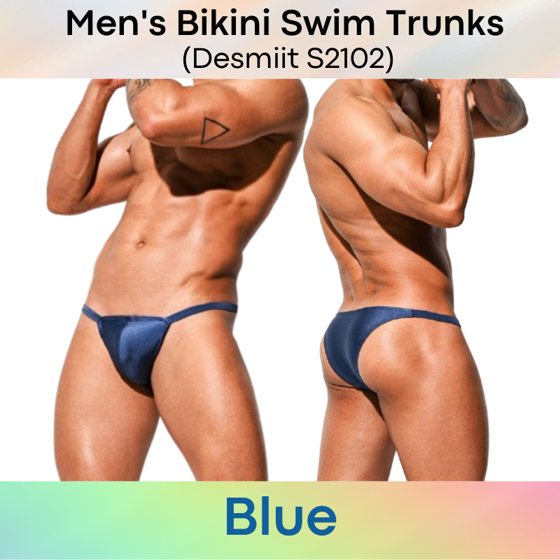 Men's Swimwear : Bikini Swim Trunks for Swim and Tan (Desmiit S2102)