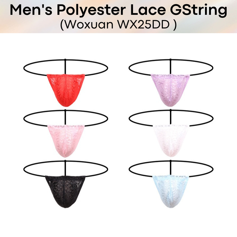 Men's GString : Polyester Lace GString (Woxuan WX25DD)