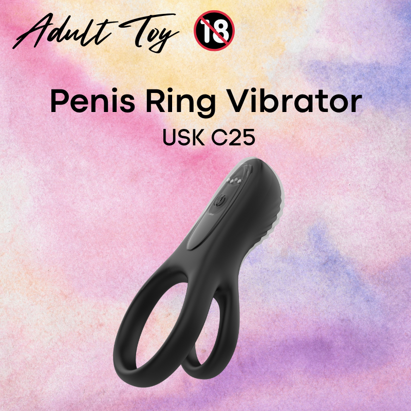 Adult Toy: Men's Silicone Vibrating Penis Ring (USKC25)