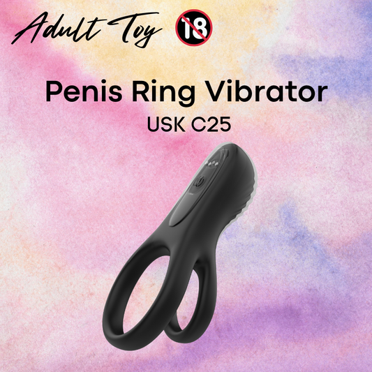 Adult Toy: Men's Silicone Vibrating Penis Ring (USKC25)