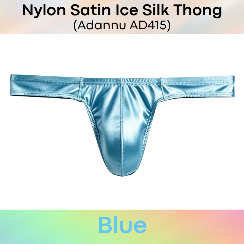Men's Thong: Nylon Satin Ice Silk Thong Underwear (AD415)