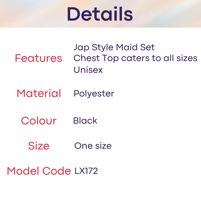 Unisex Underwear: Polyester Jap Style Maid Costume with Flap-Thong Underwear and Wolf Ear Headband Set (LX172)