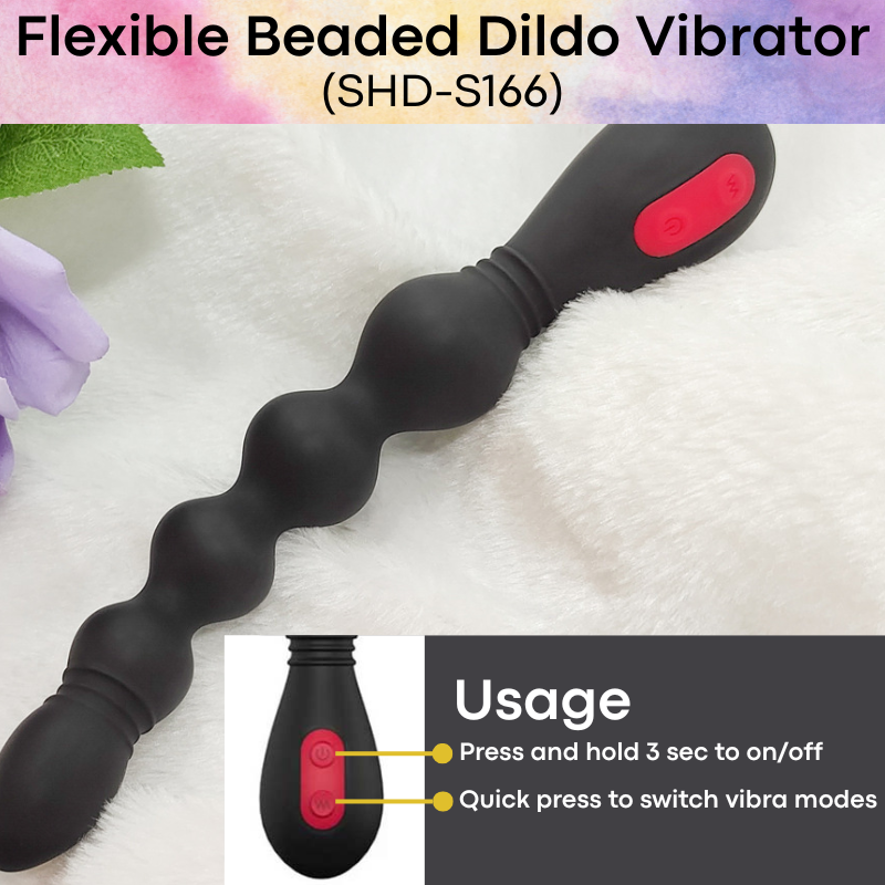 Adult Toy: Flexible and Soft Beaded Dildo Vibrator For Him/Her (SHD-S166)