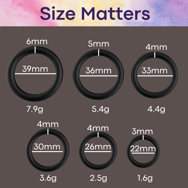 Adult Toy: Men's Silicone Penis Ring 6-Pc Set (C22)