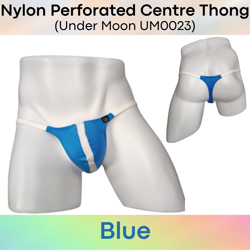 Men's Thong : Nylon Thong with Perforated Centre Underwear (UM0023)