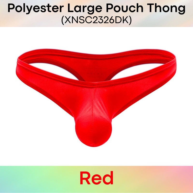 Men's Thong: Polyester Large 3D Pouch T Back Thong Underwear (XNSC2326DK)