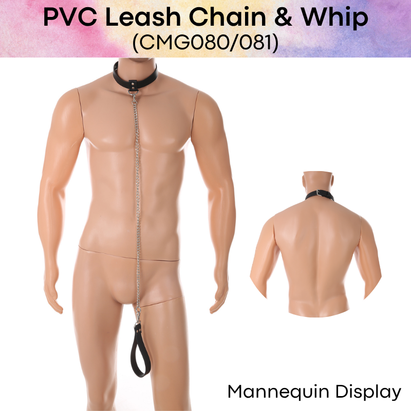 Adult Toy: Unisex PVC Leash and Whip Set (CMG080/CMG081)