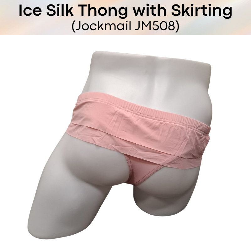 Men's Thong: Polyester Ice Silk Thong with Skirting Underwear (JM508)