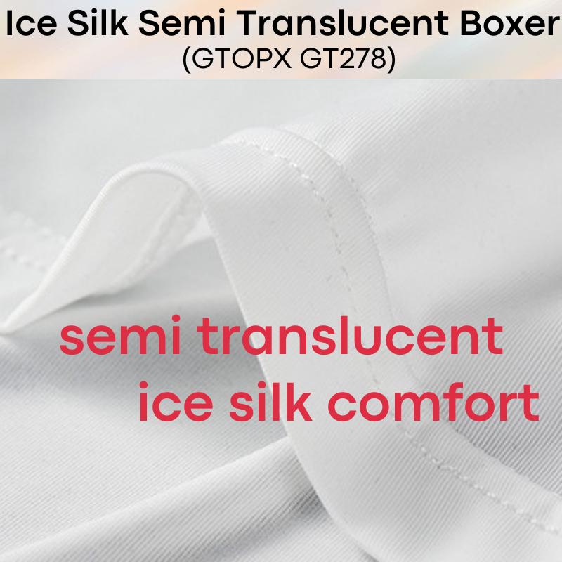 Men's Boxer : Nylon Ice Silk Semi Translucent with Double Layer Pouch (GTOPX GT278)