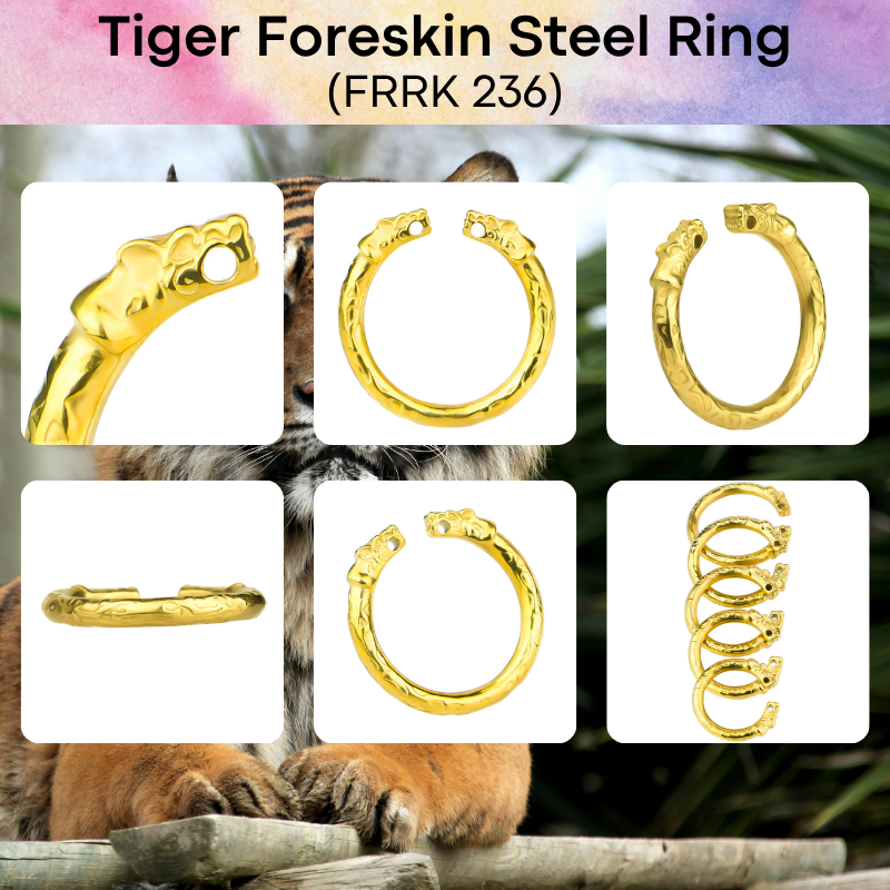 Adult Toy: Men's Foreskin Beast Design 304 Stainless Steel Ring (FRRK236/FRRK237)