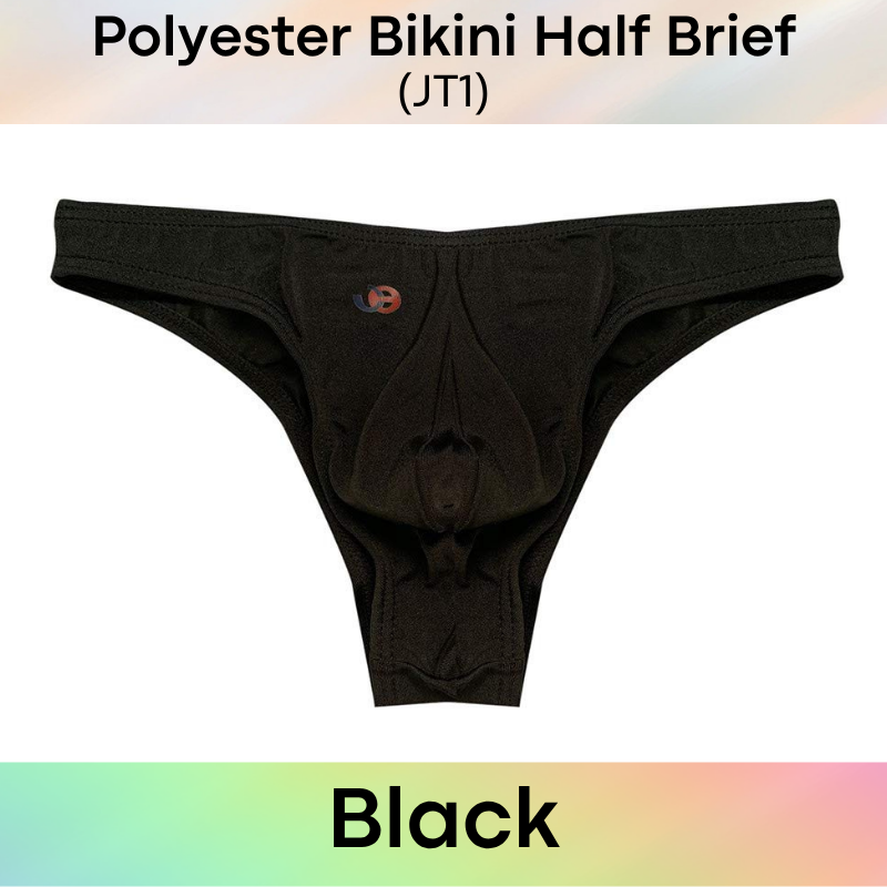 Men's Brief: Polyester Half Brief Bikini Underwear (JT1)