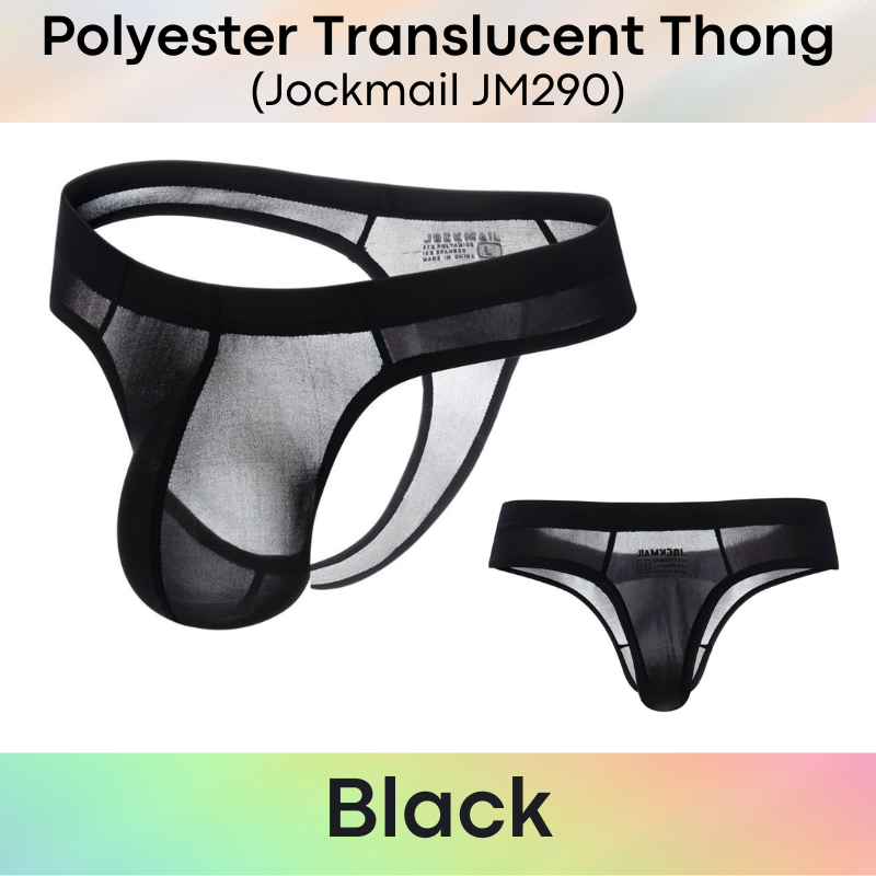 Men's Thong : Polyester Semi Translucent Thong Underwear (Jockmail JM290)