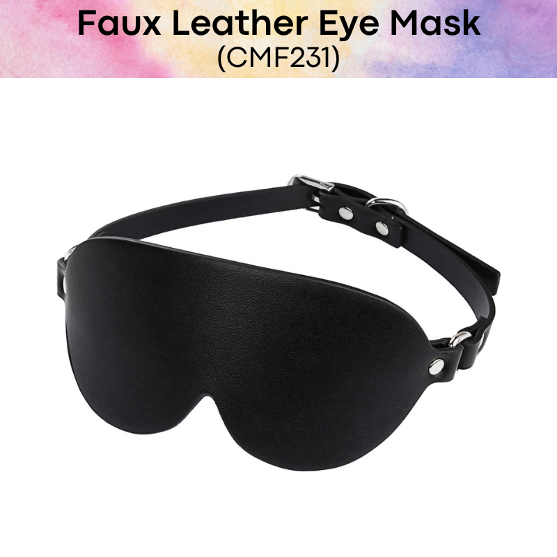 Men's Adult Toy: Roleplay PU Faux Leather Eye Mask with Belt Loop (CMF231)