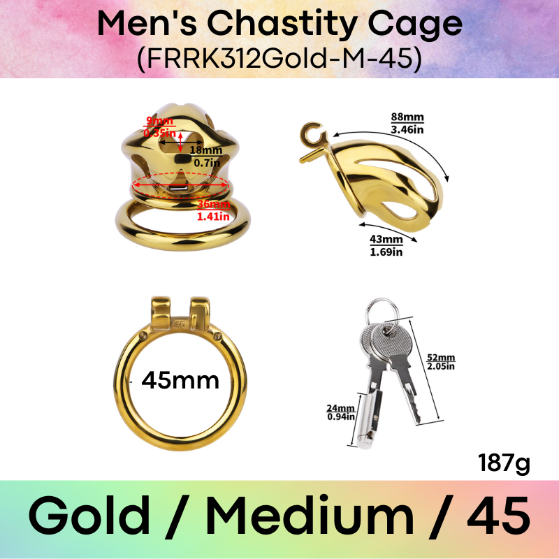 Adult Toy: Men's 304 Stainless Steel Cobra Head Chastity Cage (FRRK312)
