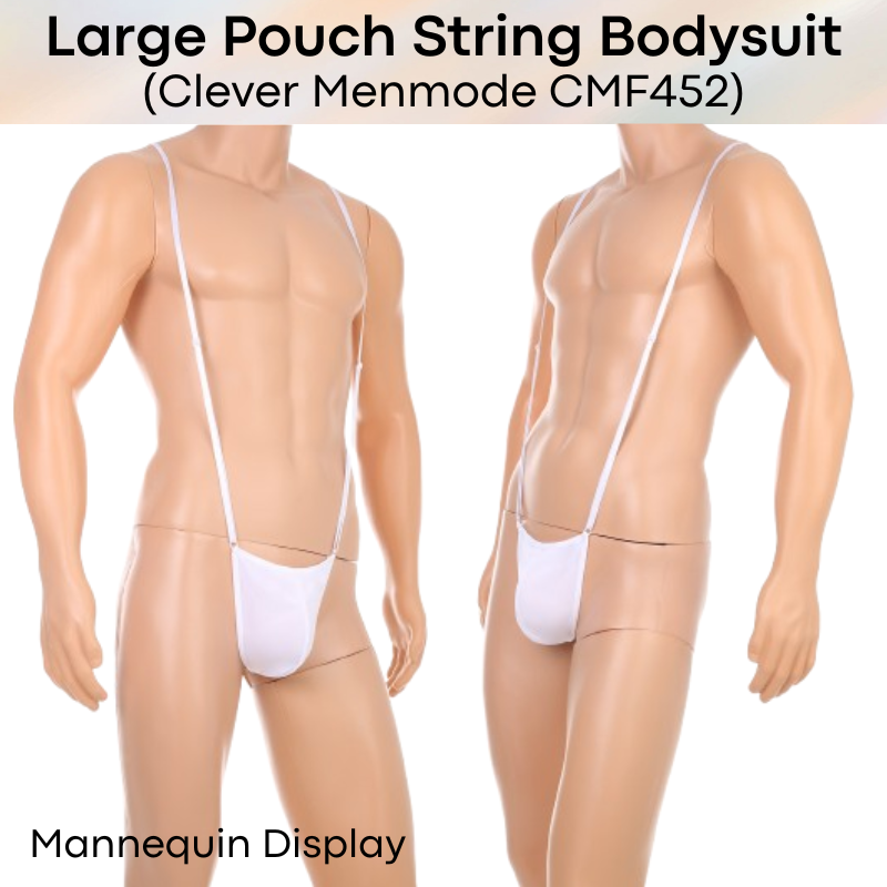 Men's Bodysuit: Large Pouch Adjustable String Bodysuit with GString Underwear (CMF452)