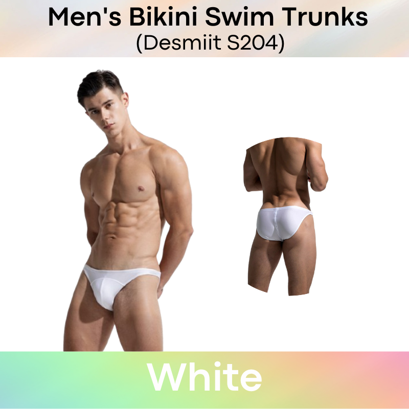 Men's Swimwear : Bikini Swim Trunks with Drawstring (Desmiit S204)