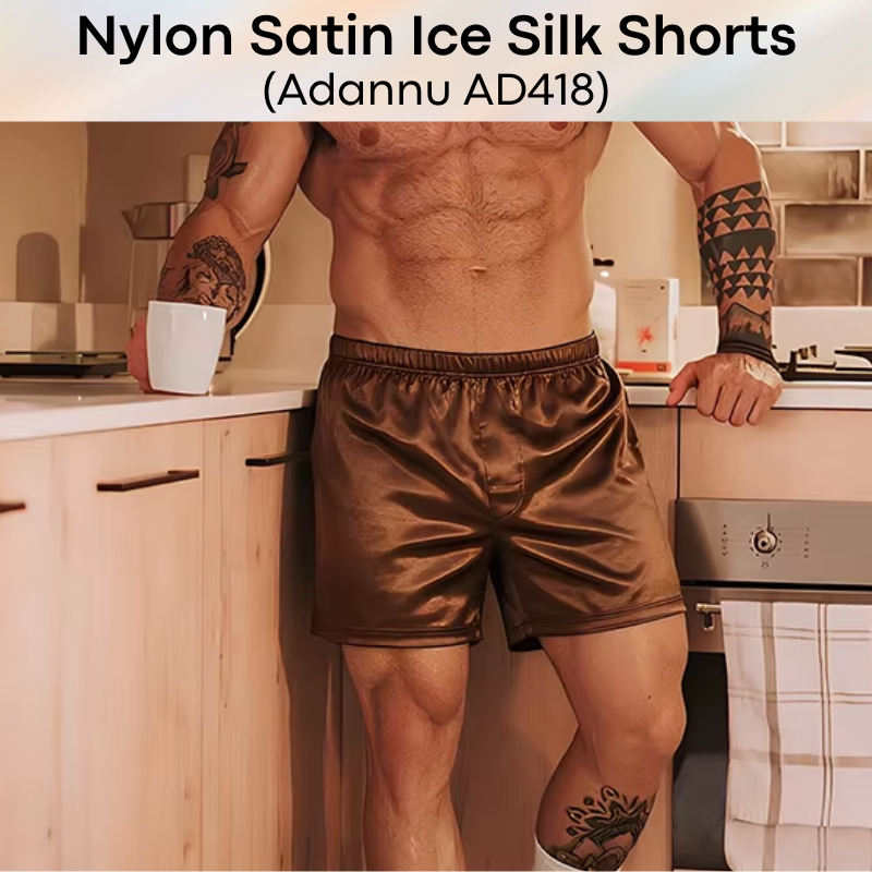 Men's Shorts: Nylon Satin Ice Silk Home Shorts (AD418)