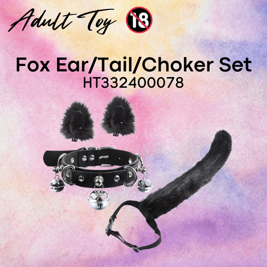 Adult Roleplay: Unisex 3-Piece Set Fox Ear / Fox Tail / Bell Choker for Roleplay (HT332400078)