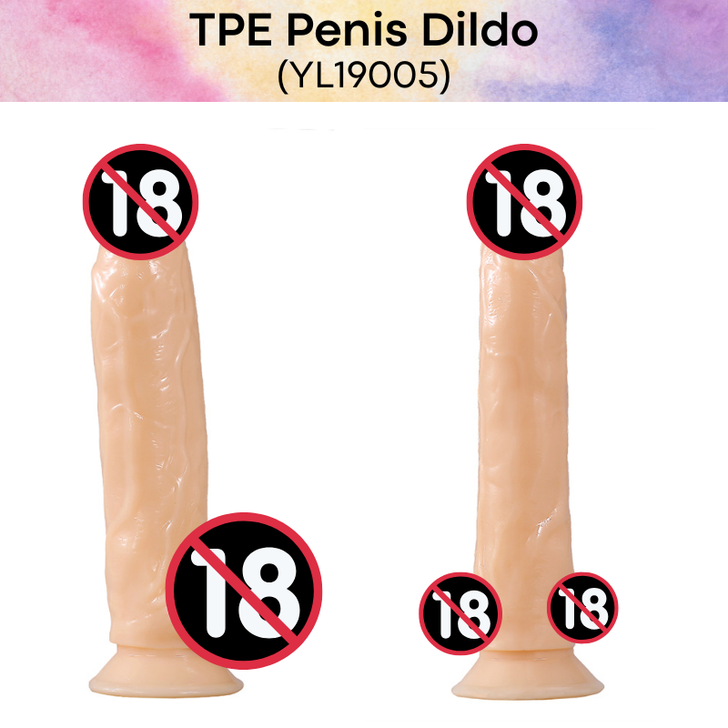 Men's Adult Toy: TPE Penis Dildo with Suction Pad (YL19005)