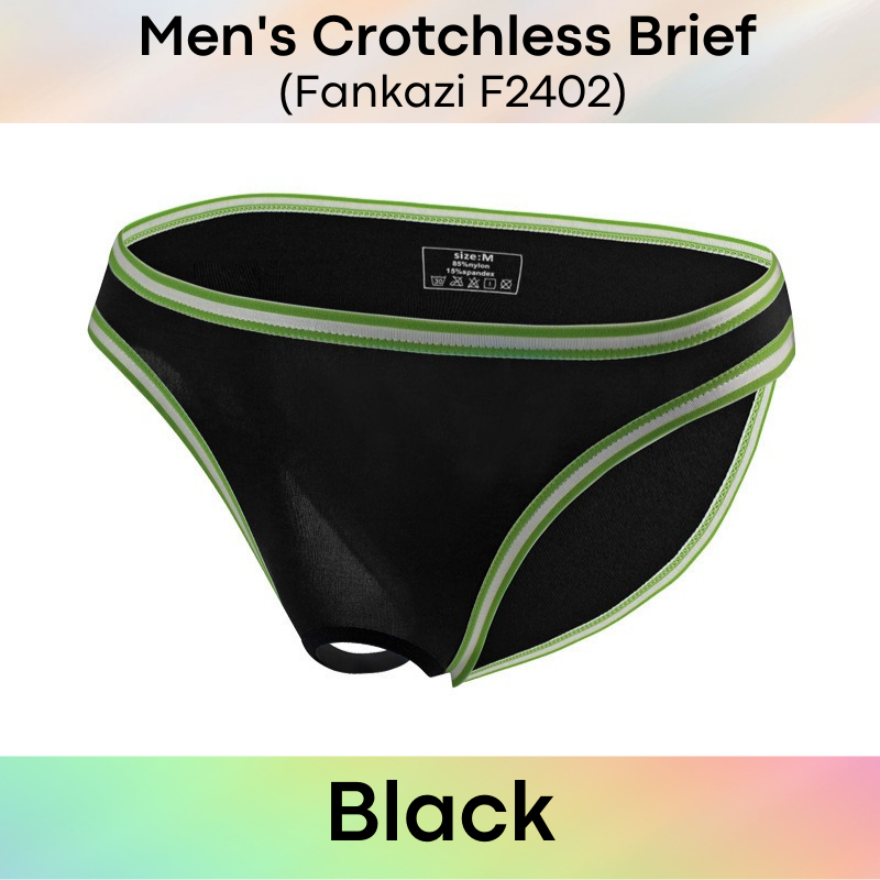 Men's Brief : Crotchless Full Back Underwear (Fankazi F2402)