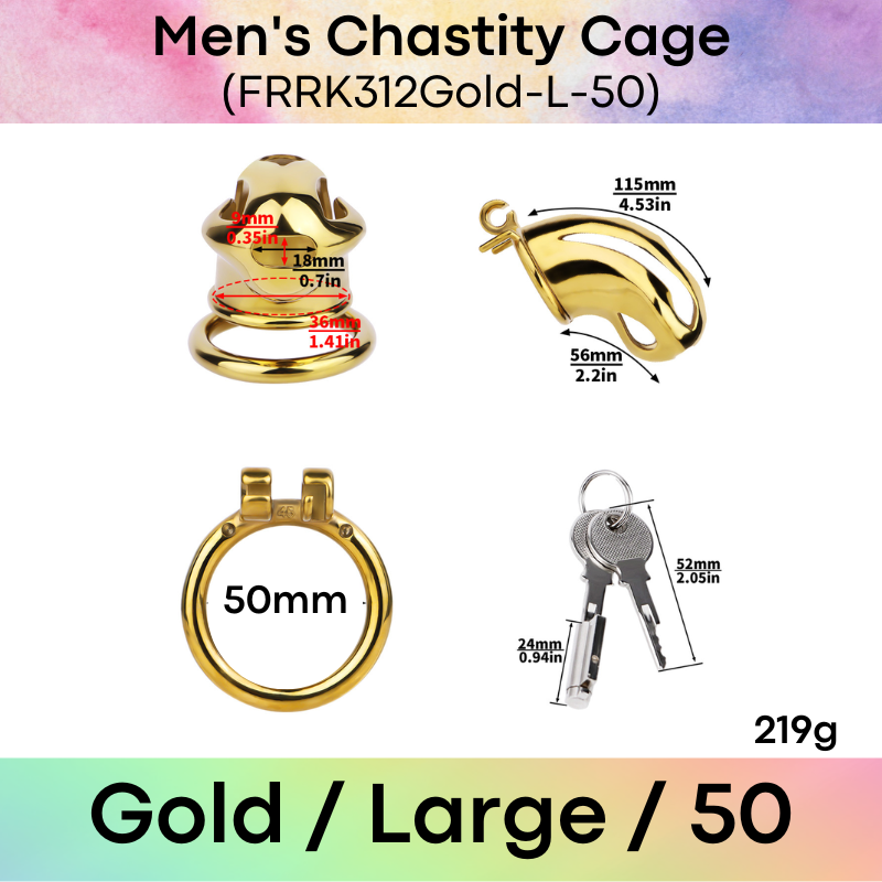 Adult Toy: Men's 304 Stainless Steel Cobra Head Chastity Cage (FRRK312)