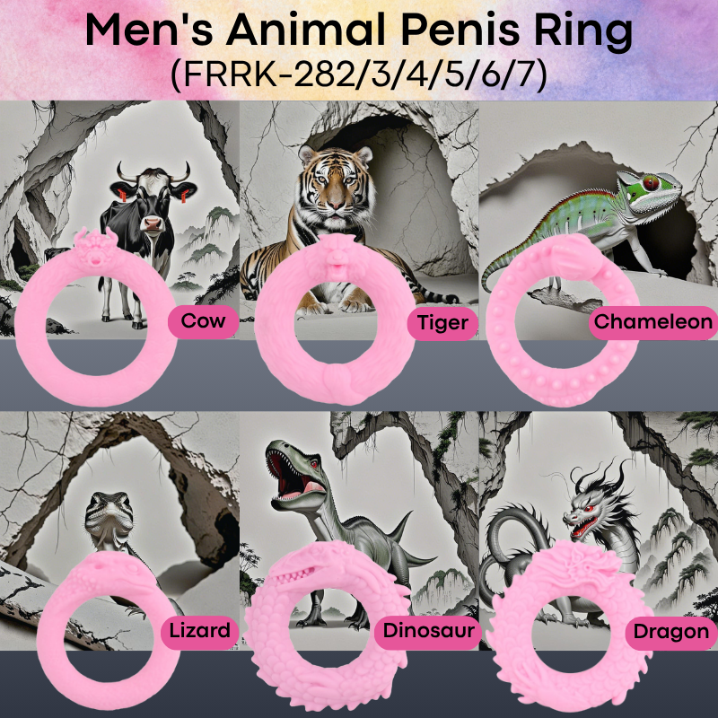 Men's Adult Toy: Liquid Silicone Rubber Animal Series Penis Ring (FRRK282/3/4/5/6/7)