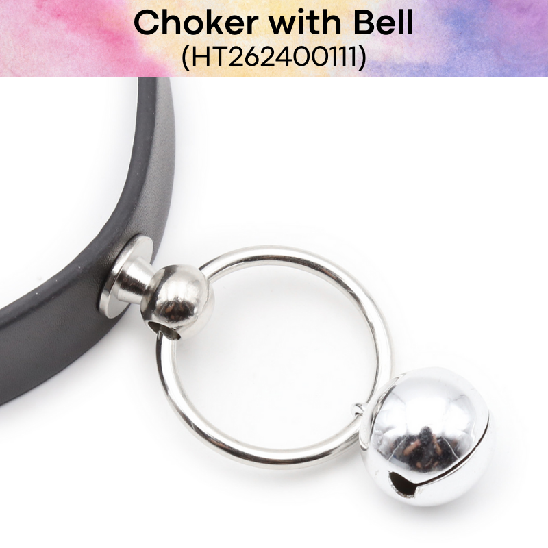 Men's Lifestyle: PU Choker with Silver Bell and Adjustable Belt Hook (HT262400111)