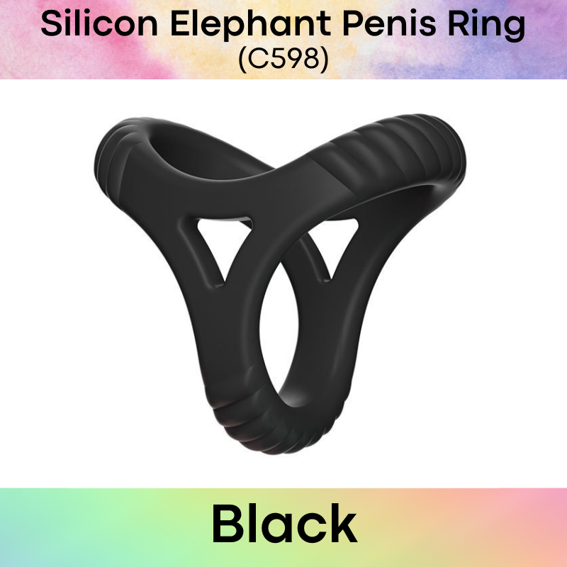 Men's Adult Toy: Silicon Penis Ring with 3-Point Pressure Contact Large (C598)