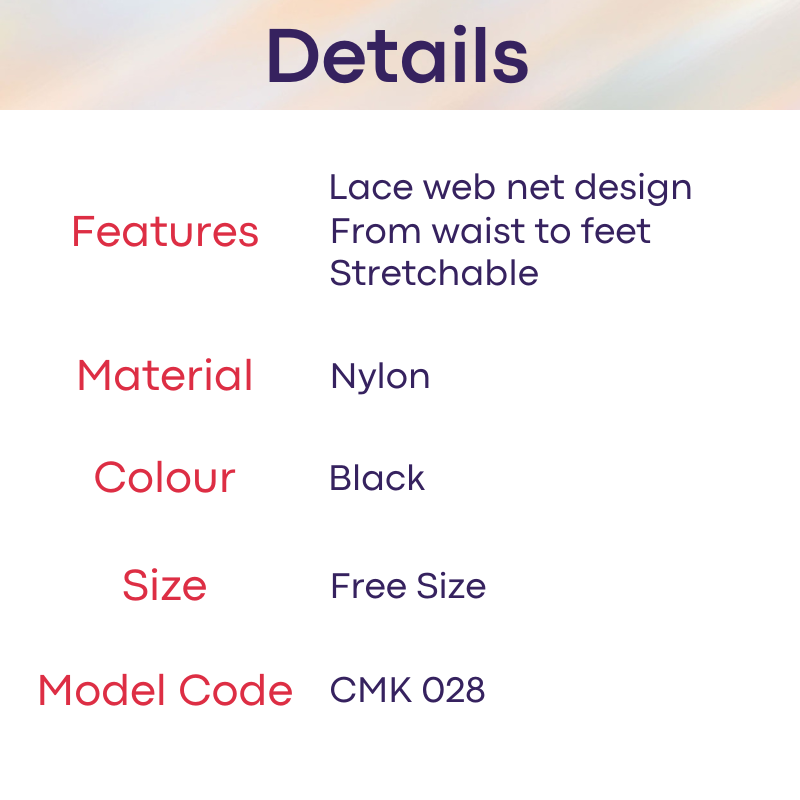 Men's Stocking: Nylon Web Net Waist to Feet Body Stocking (CMK028)