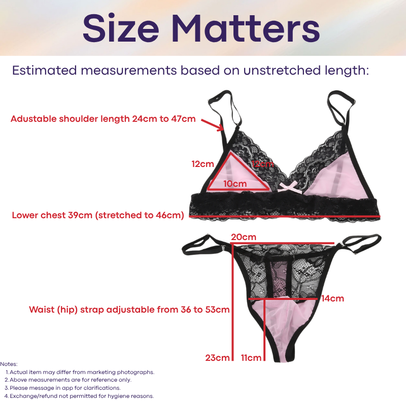 Men's Thong: Nylon Lace-Mesh Chest Bra and Thong Underwear Set (CMF006)