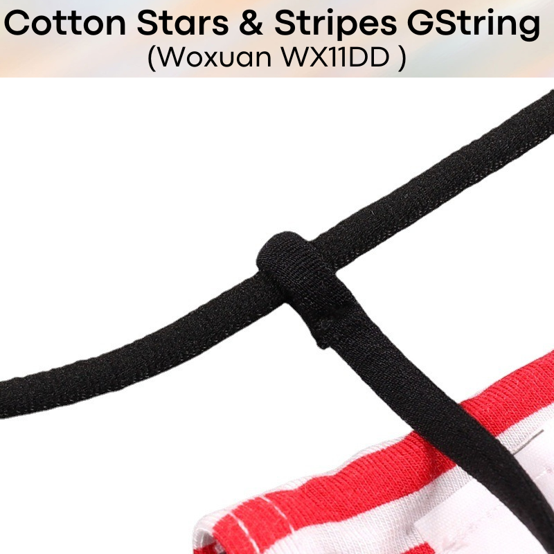 Men's GString : Stars & Stripes Cotton GString Underwear (Woxuan WX11DD)