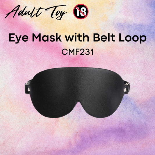 Men's Adult Toy: Roleplay PU Faux Leather Eye Mask with Belt Loop (CMF231)